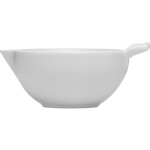 Соусник «Бель Кузин», фарфор, 55мл, D=70,H=35,L=90мм, белый