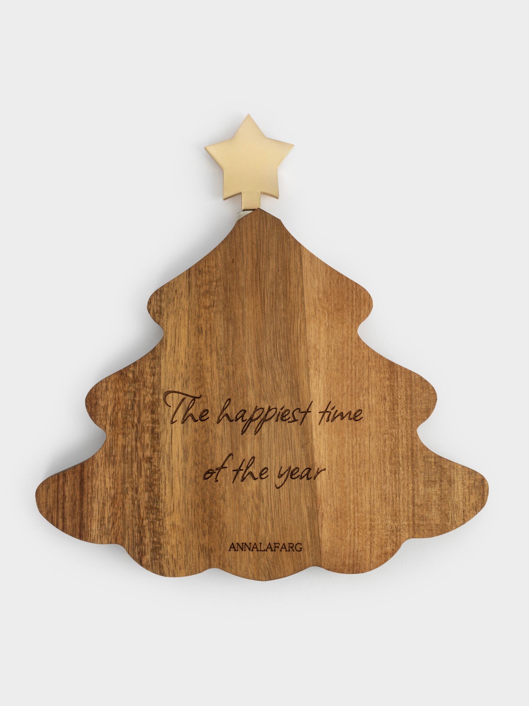 Набор для сыра, 2 предмета, доска-блюдо, дерево/сталь, Елка со звездой, Timber