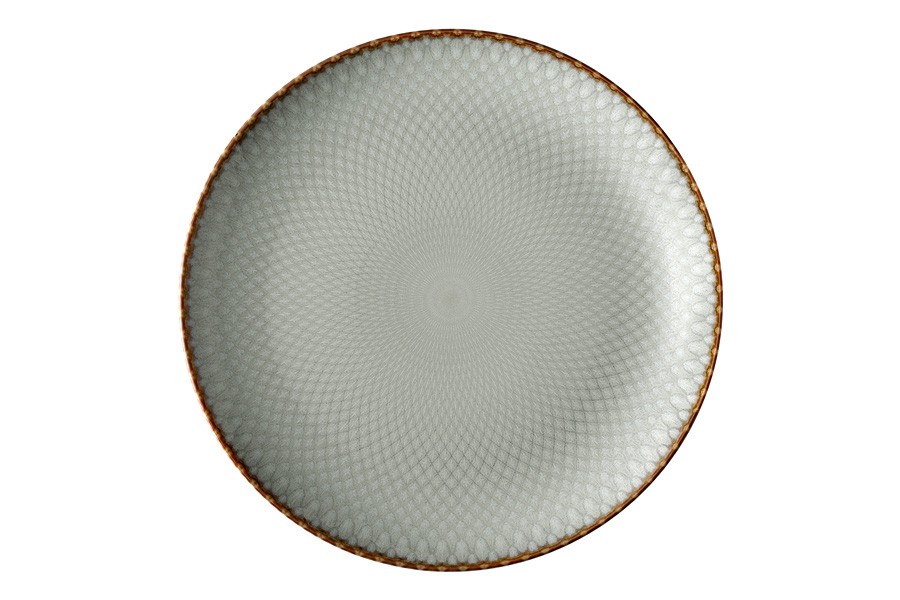 Тарелка обеденная, 27 см, керамика, серо-бежевая, Серые ромбы, Mandala