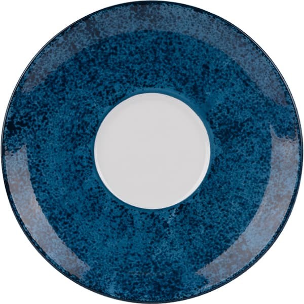 Блюдце «Аида» с декором, фарфор, 16 см, синий