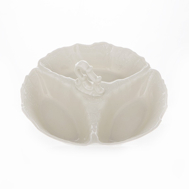 Менажница 25 см. «Бернадот Ивори 0011000» с ручкой