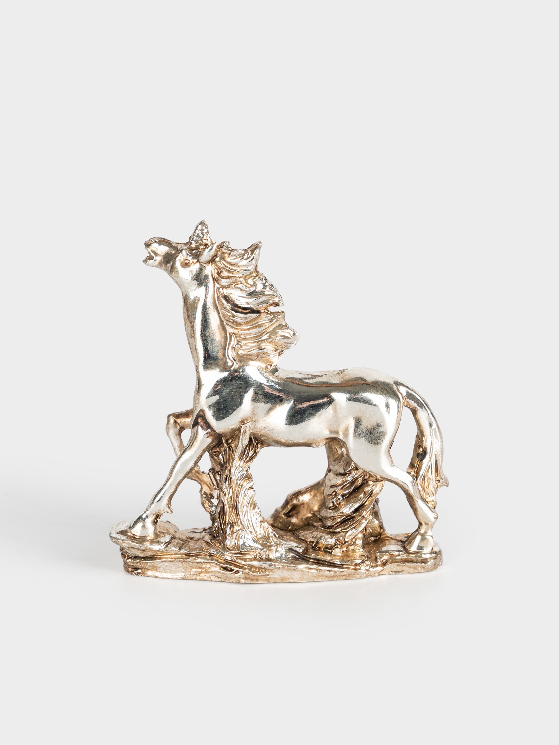 Статуэтка, 8 см, полирезин, серебристая, Бегущая лошадь, Horse Статуэтка, 8 см, полирезин, серебристая, Бегущая лошадь, Horse