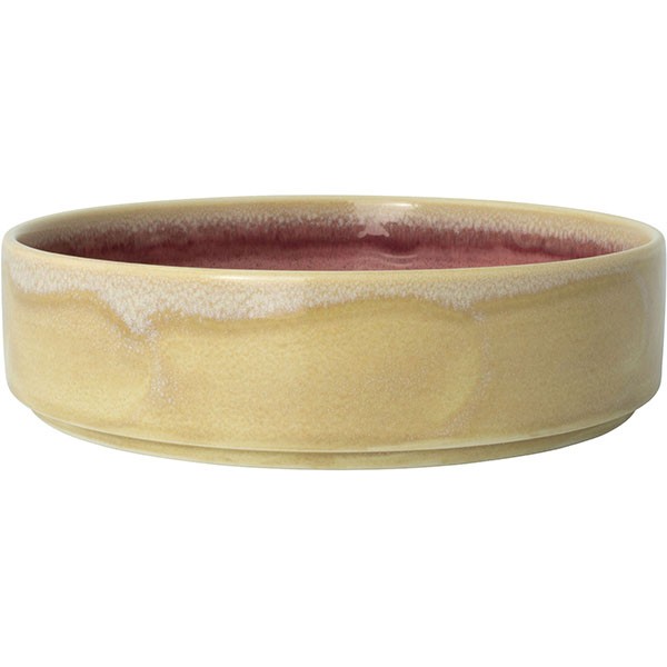 Тарелка «Аврора Везувиус Роуз Кварц» с бортом, фарфор, 1,2 л, розовый, бежевый