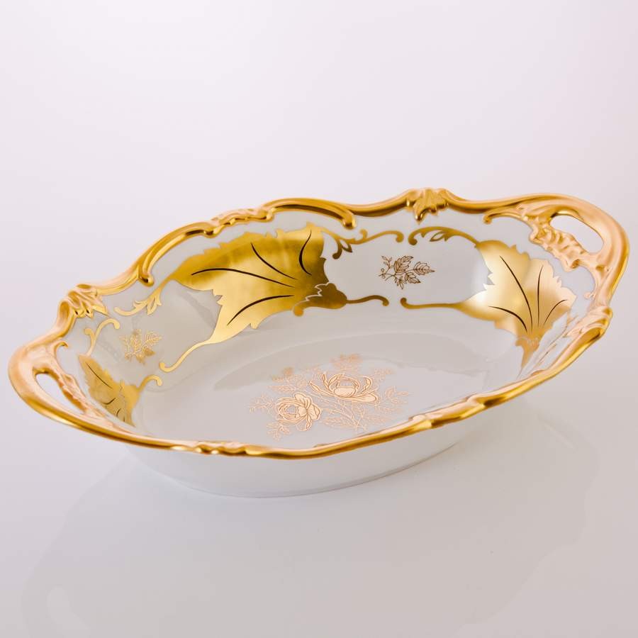 Хлебница 31 см. «Кленовый лист белый»