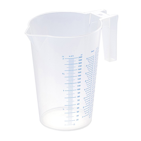 Стакан мерный с ручкой, пластик, 2 л, прозрачный