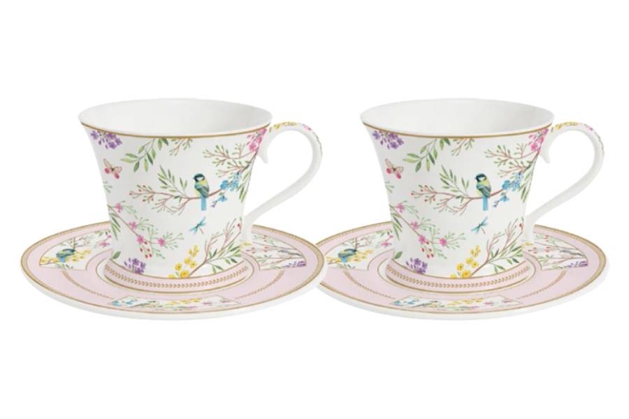 Набор 2 чашки с блюдцами Пение птиц, 0,35 л