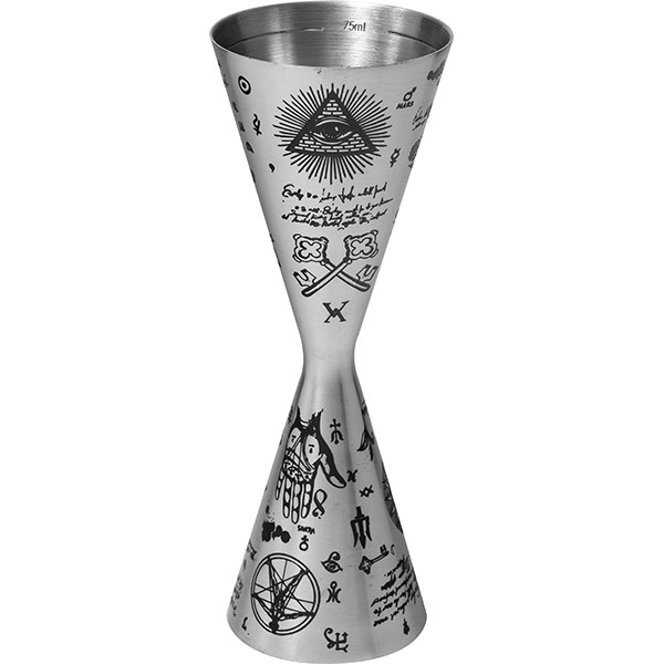 Джиггер «Афродита» 60/90 мл с рисунком, нержавеющая сталь, серебристый