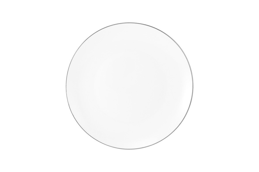 Тарелка десертная, 19 см, фарфор P, белая, с серебристым кантом, White Platinum