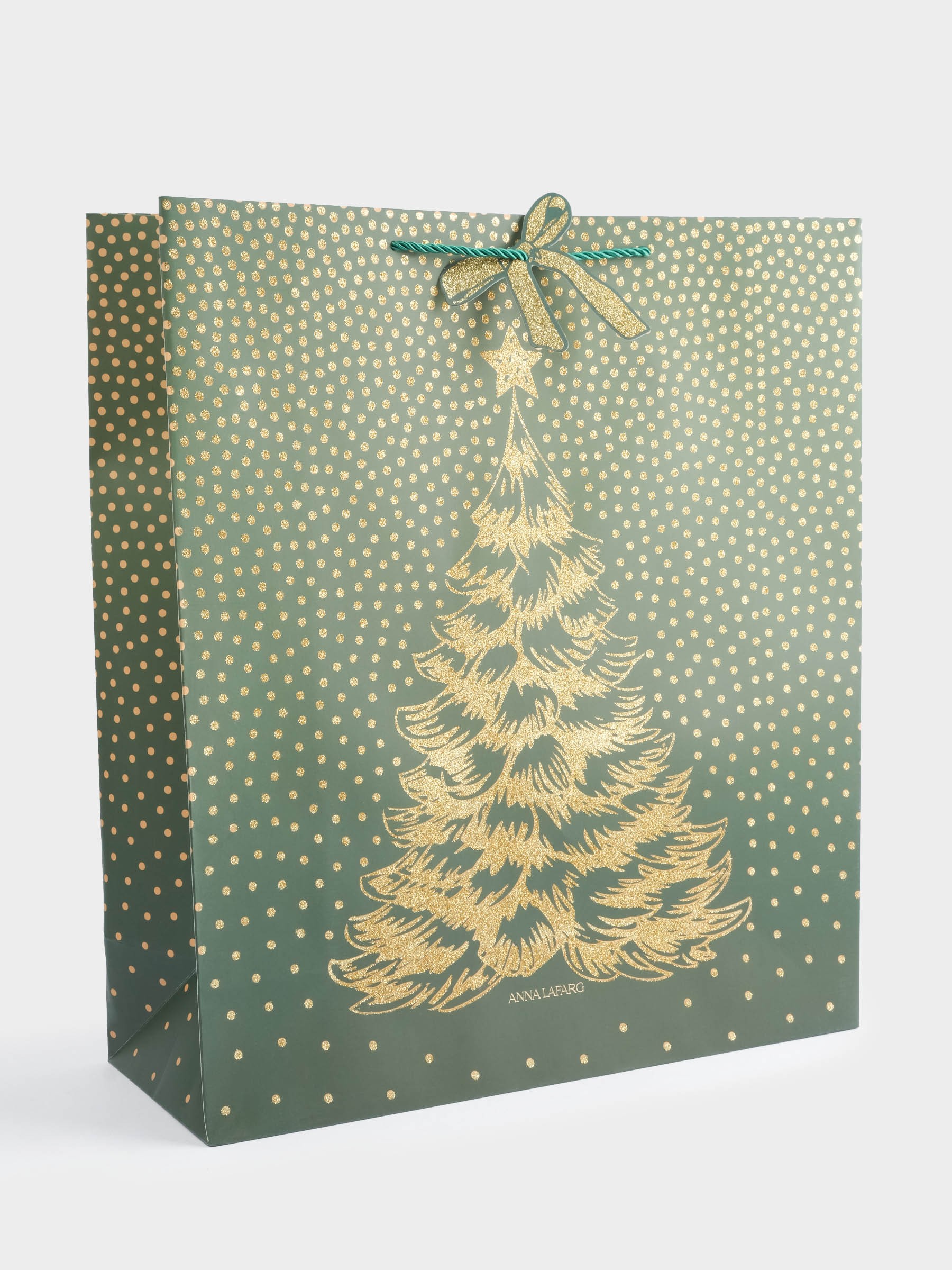 Пакет подарочный, 42✕48 см, бумага, золотисто-зеленый, Елка, New year Пакет подарочный, 42✕48 см, бумага, золотисто-зеленый, Елка, New year