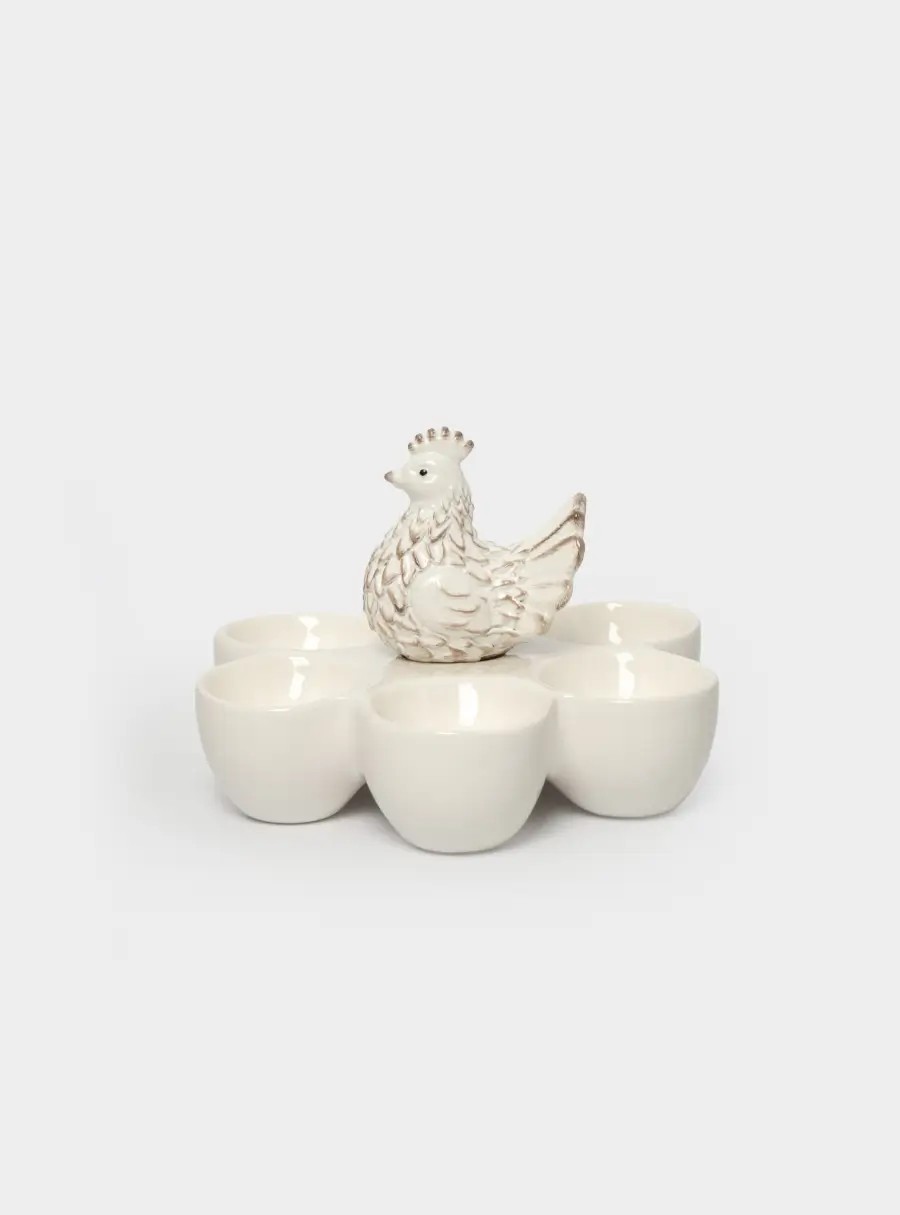 Блюдо пасхальное, 14✕13 см, 6 отделений, фарфор/полирезин, молочное, Easter