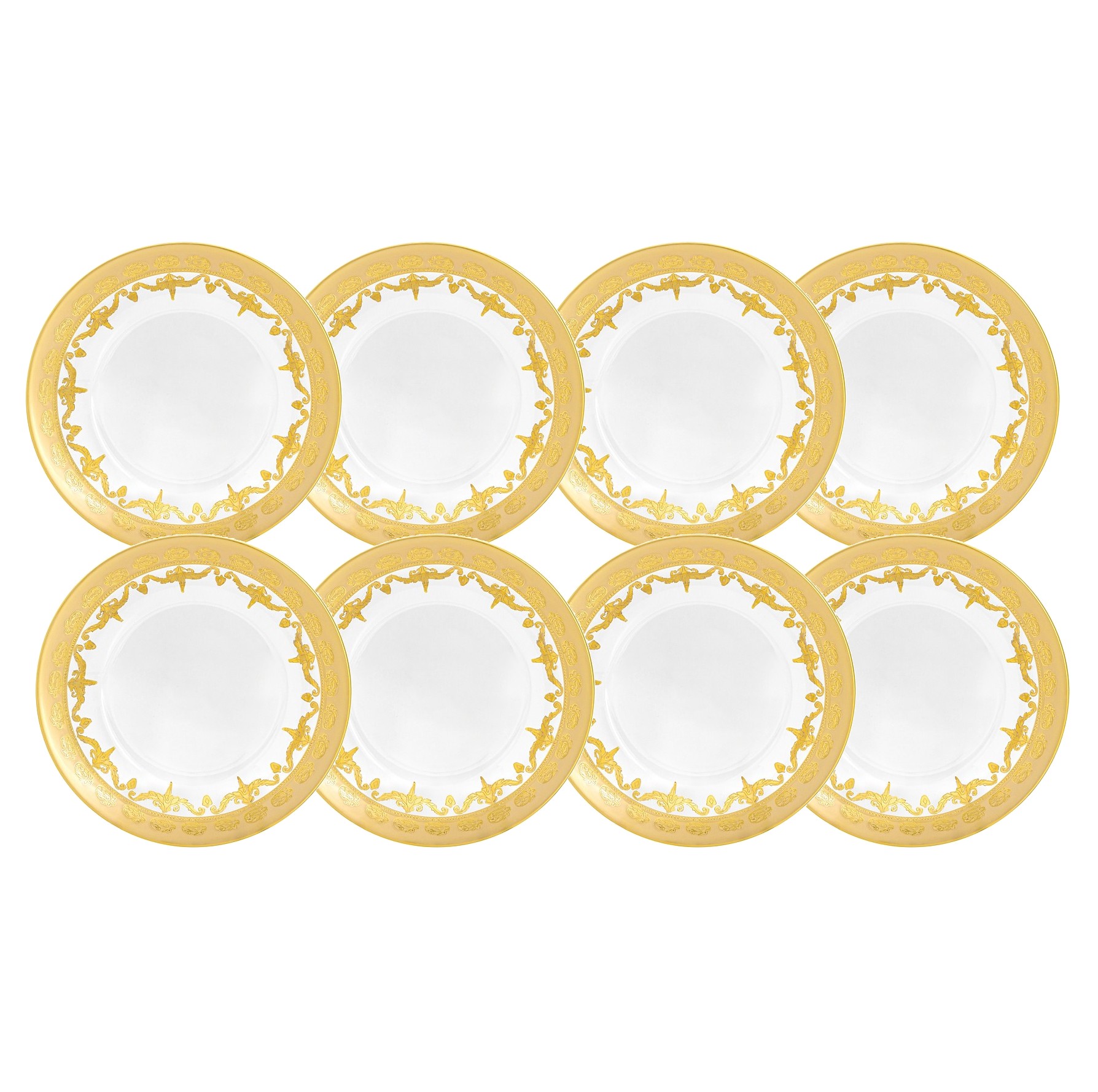 Набор тарелка закусочная, 20,5 см, 8 шт, стекло, золотистая, Versailles Набор тарелка закусочная, 20,5 см, 8 шт, стекло, золотистая, Versailles