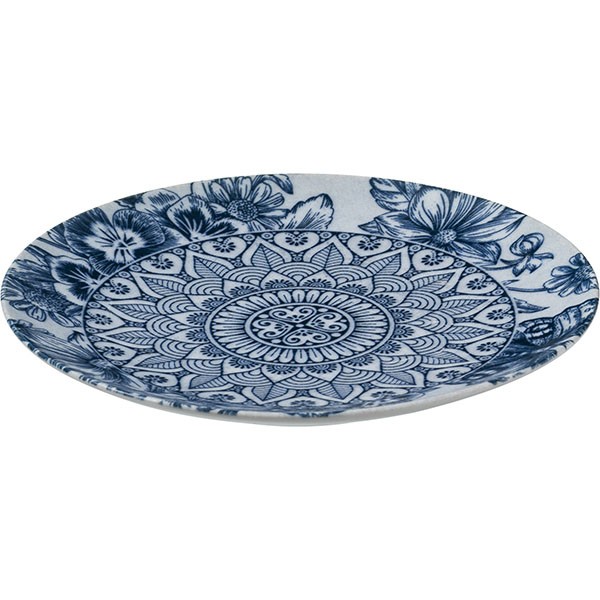Тарелка «Парадайз», фарфор, 20 см, синий, белый