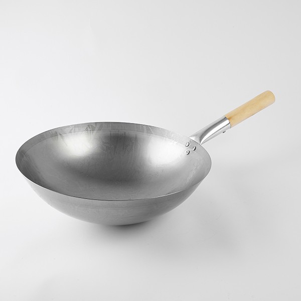 Сковорода-вок, нержавеющая сталь, дерево, 40 см