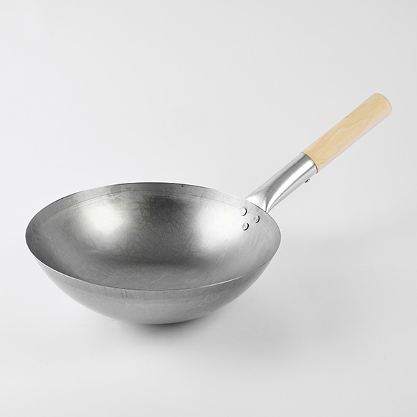 Сковорода-вок, нержавеющая сталь, дерево, 30 см