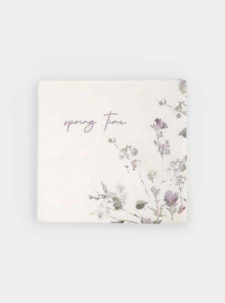 Салфетки бумажные, 21✕21 см, 20 шт, квадратные, белые, Spring time, Meadow