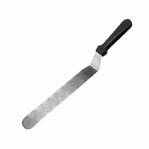 Лопатка кухонная изогнутая, нержавеющая сталь, полипропилен, 420/260 мм, черный