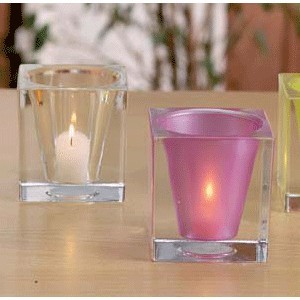 Подсвечник 8*8см,h=9см прозрачный