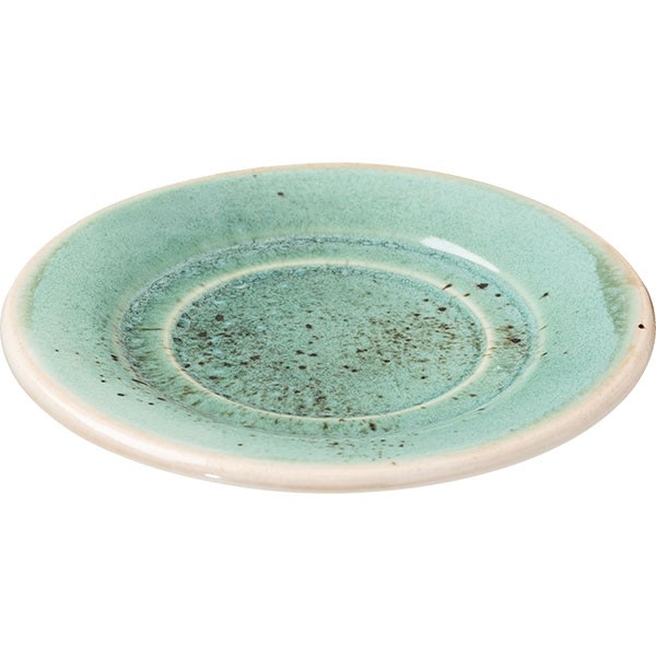 Блюдце «Эрбосо Реативо», фарфор, 98 мм, бирюзовый, бежевый