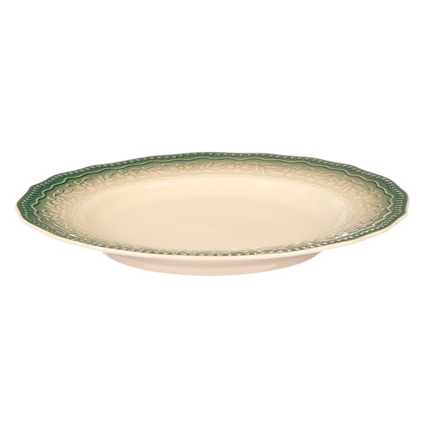 Тарелка «Эйфория», фарфор, 23 см, бежевый, зелёный
