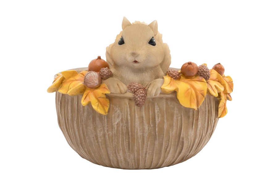 Конфетница, 17х14 см, полирезин, коричневая, Белка, Autumn forest