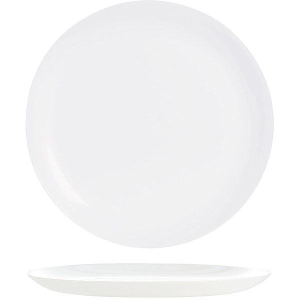 Тарелка «Эволюшнс Уайт» мелкая, стекло, 27 см, белый