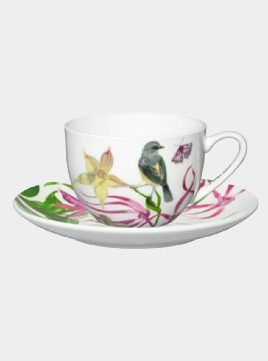 Пара чайная, 1 персона, 2 предмета, 320 мл, костяной фарфор, белая, Малиновка, Lyric