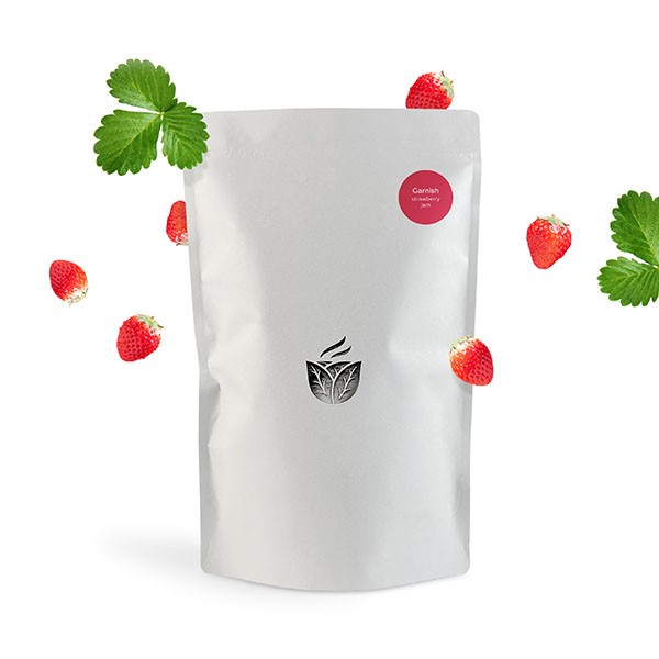 Смесь сухая для украшения напитков «Земляничное варенье» сахарная пудра, картон, пластик