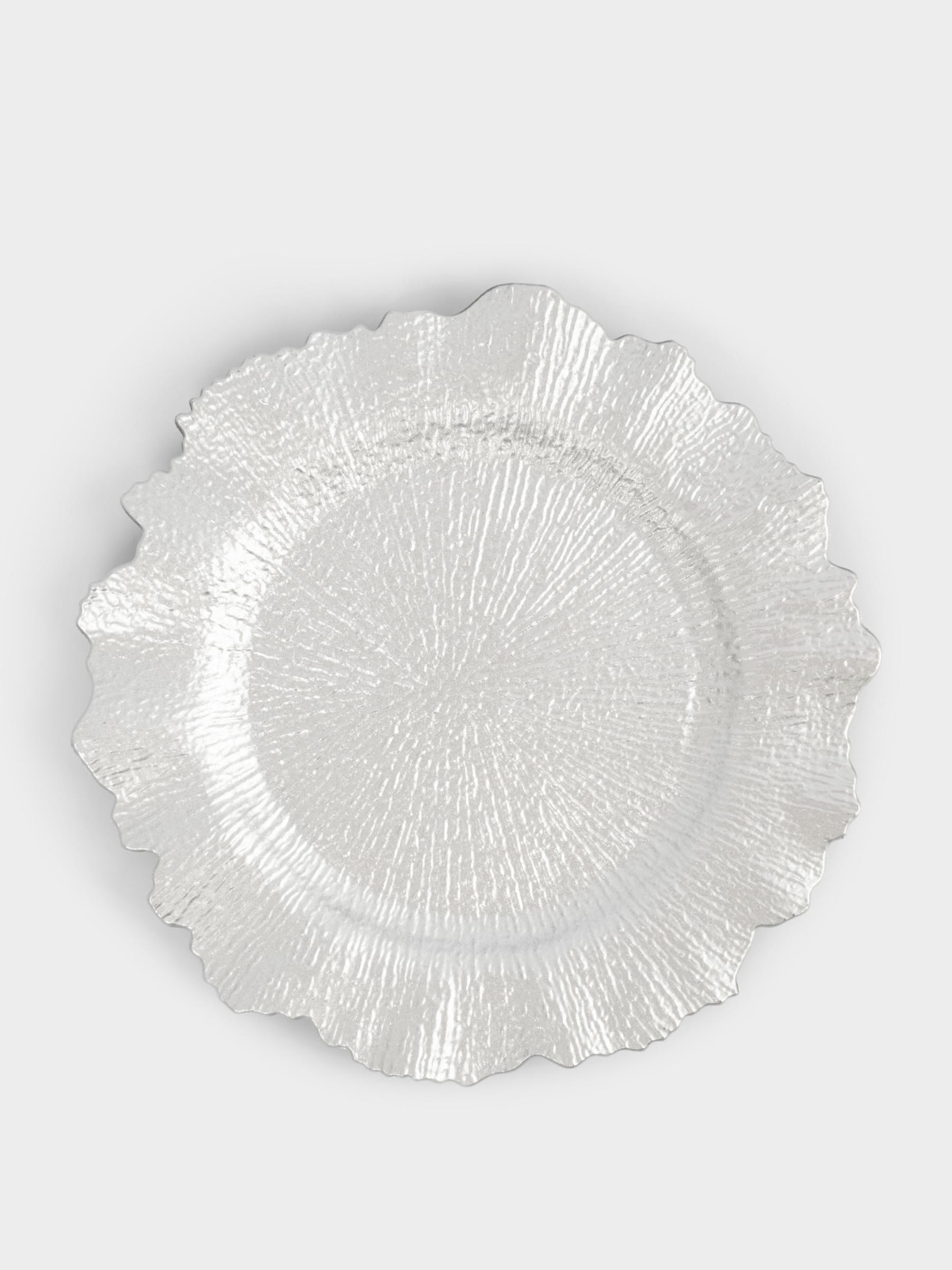 Тарелка подстановочная, 33 см, пластик, серебристая, Iceberg Тарелка подстановочная, 33 см, пластик, серебристая, Iceberg