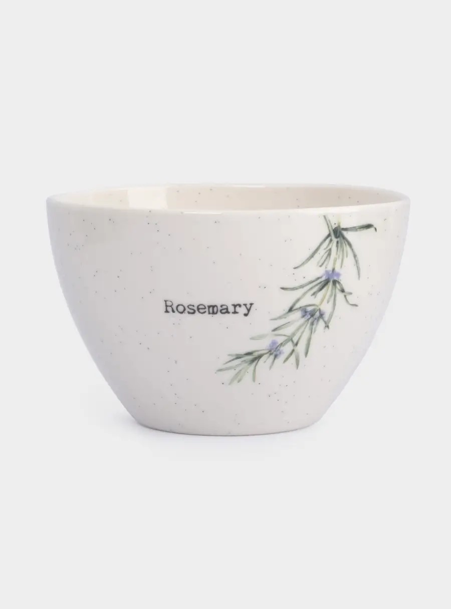 Салатник, 14✕8 см, 730 мл, костяной фарфор, белый, в крапинку, Розмарин, Herbarium new