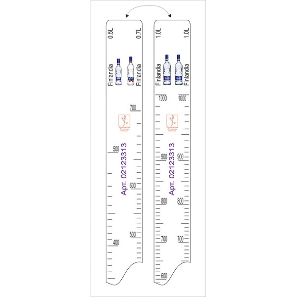 Линейка «Финляндия 0.7л,0.5,1л» H=28, B=2см; белый