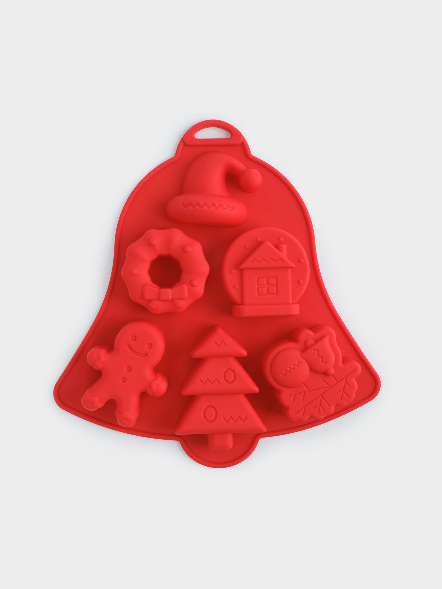 Форма для выпечки кексов, 21✕20 см, 6 отделений, силикон, красная, Колокольчик, Muffin