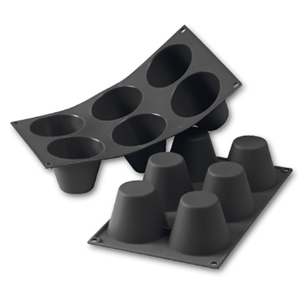 Форма для выпечки «Маффин», 6 ячеек, силикон, 75 мм, черный