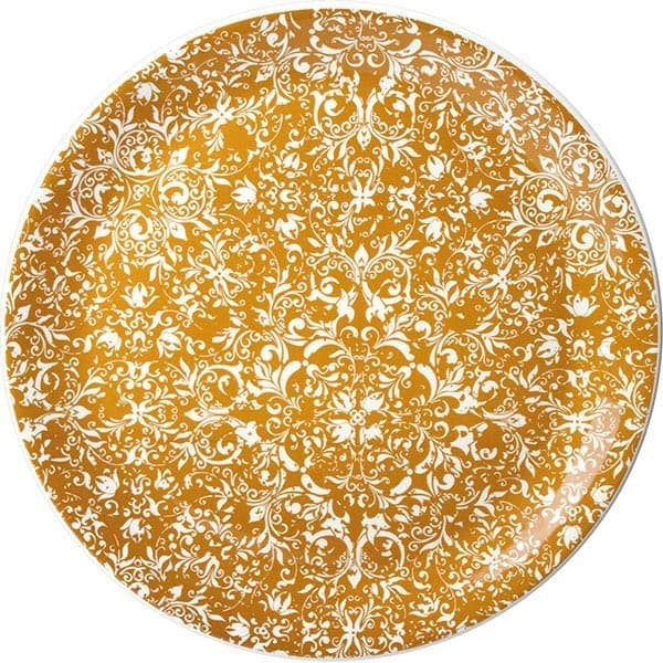 Тарелка «Инк» мелкая, фарфор, 30 см, коричневый, белый