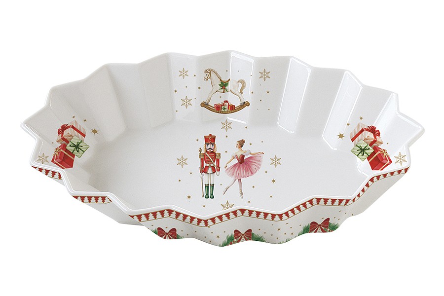 Блюдо, 25х17 см, фарфор P, овальное, белое, Щелкунчик и фея, Magie de Noel