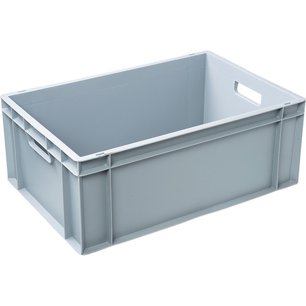 Ящик для продуктов сплошной с ручками, полипропилен, 41 л, светло-серый