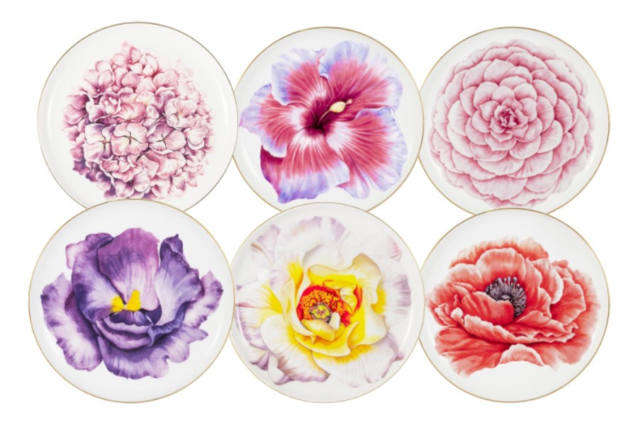 Набор 6 тарелок Flowers, 19 см