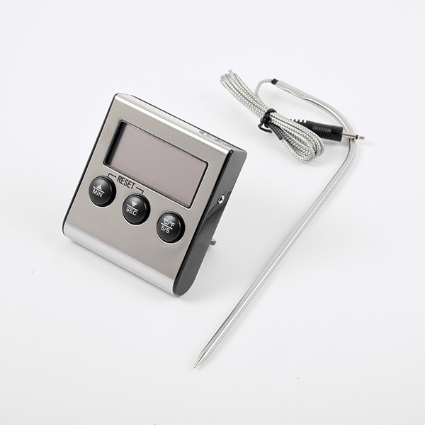 Термометр (от -30°C до +300°C) с таймером и щупом, 65✕70✕18 мм