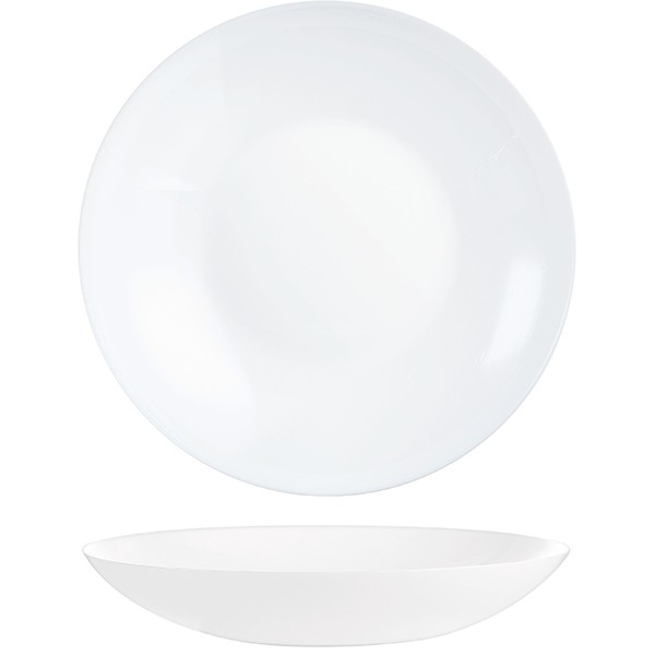 Тарелка глубокая «Эволюшнс Уайт», стекло, 1,2 л, белый
