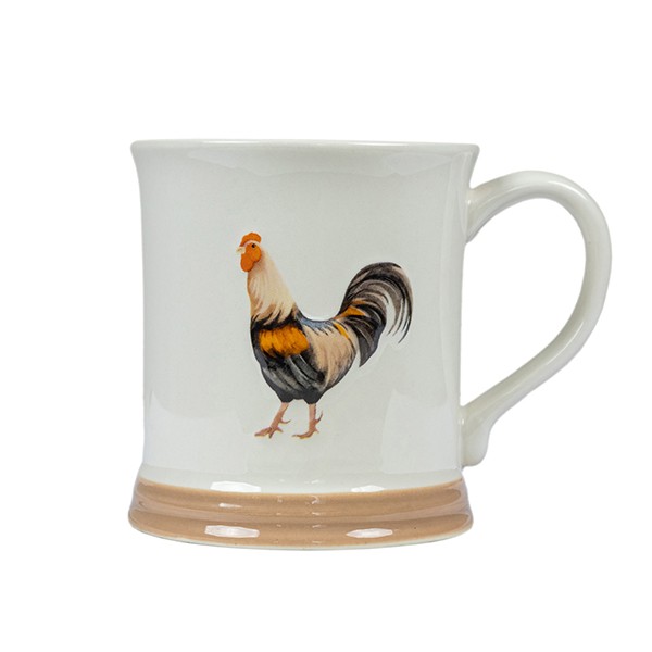 Кружка «Луга» Петух, керамика, 410 мл, белый, разноцветный
