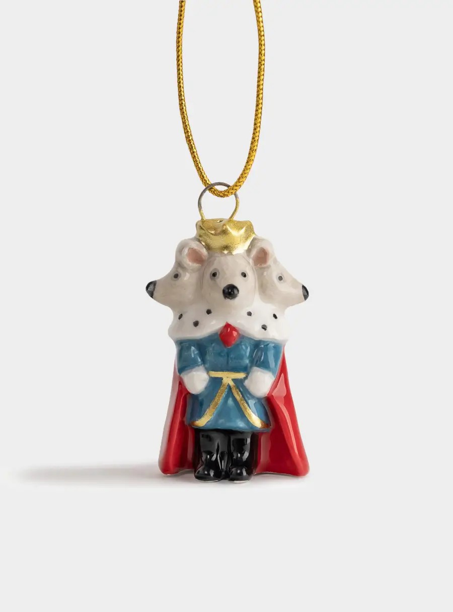 Игрушка елочная, 5 см, доломитовая керамика, Крысиный король, New Year