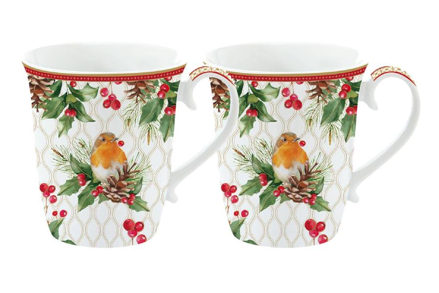 Набор 2 кружки Рождественские ягоды, 0,275 л