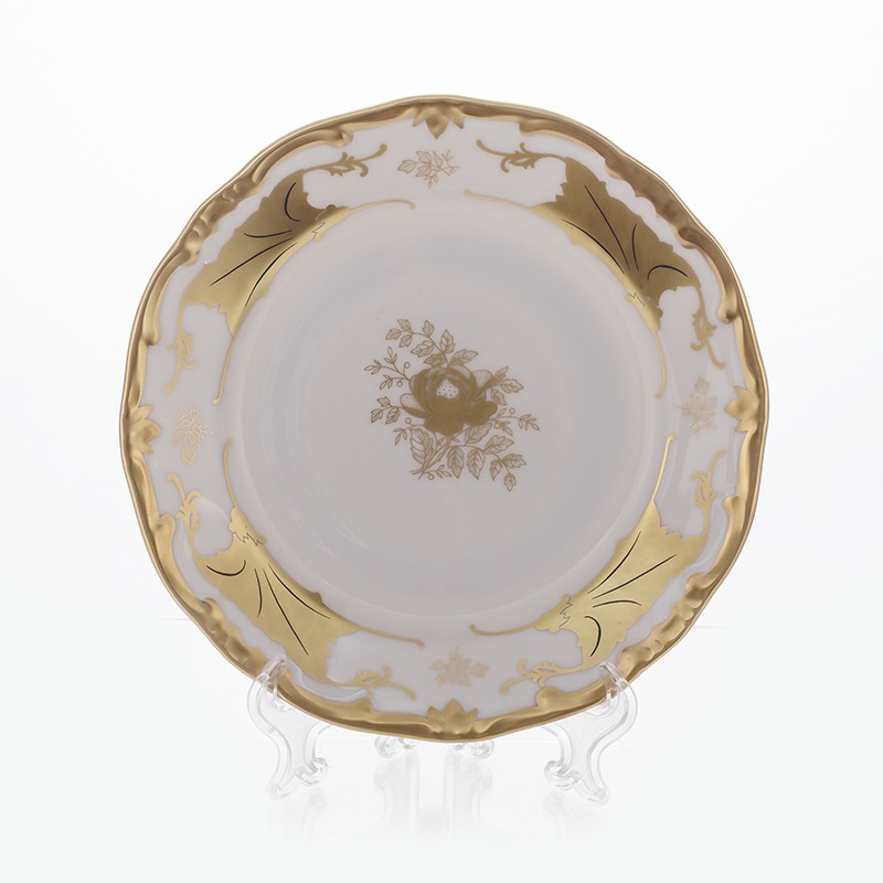 Набор тарелок 24 см. 6 шт. «Кленовый лист белый»