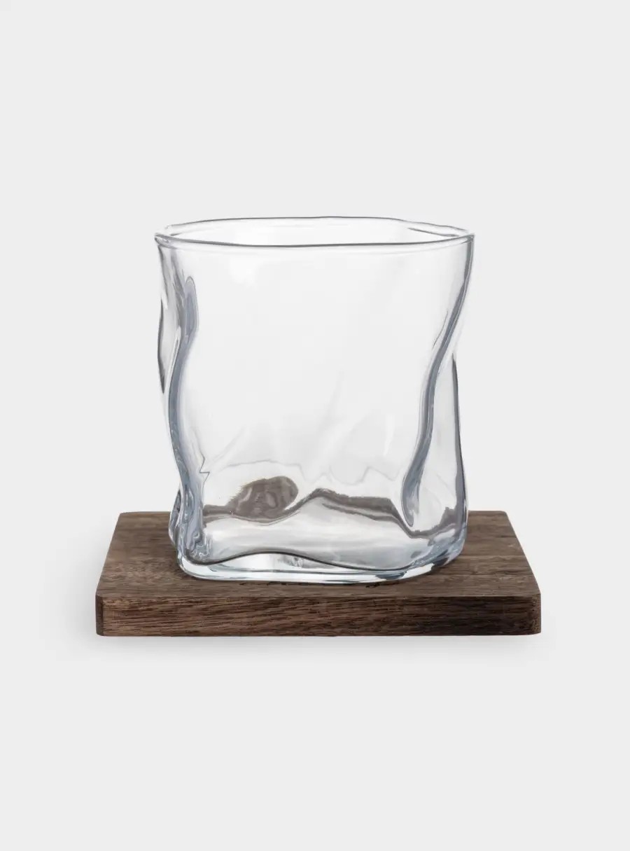 Стакан для виски, 245 мл, на подставке, стекло/дерево, Piano