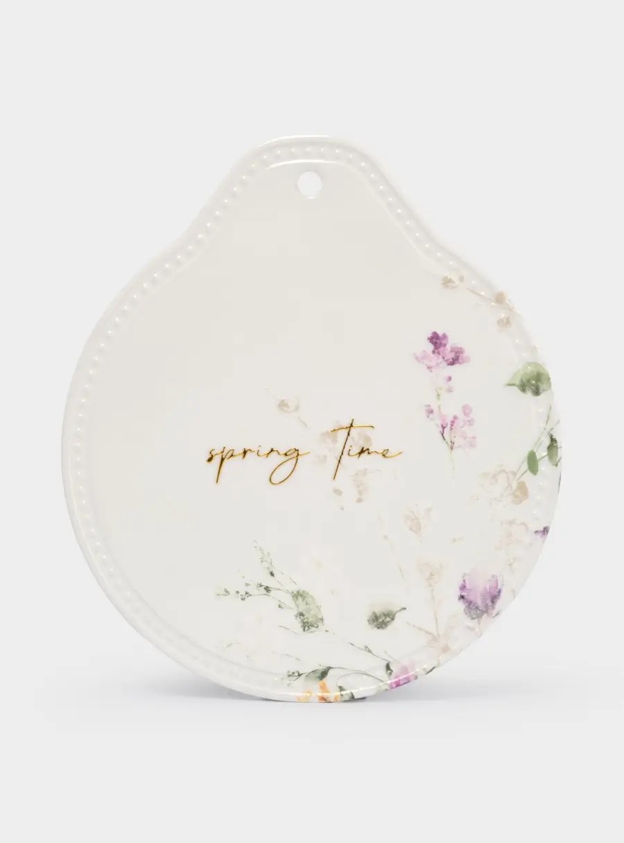 Подставка под горячее, 21✕19 см, керамика/пробка, белая, Полевые цветы, Meadow