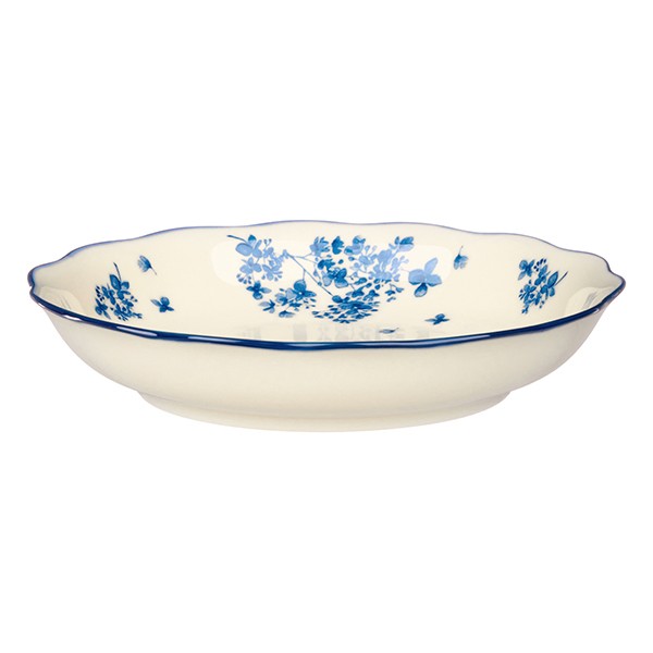 Тарелка глубокая «Фиори», фарфор, 0,5 л, цвет слоновая кость, синий