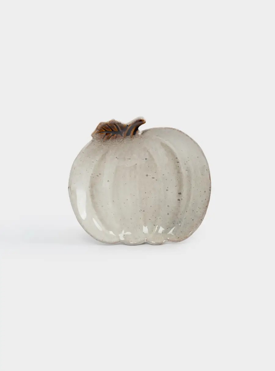 Блюдо, 22✕20 см, фарфор, молочное, в крапинку, Тыква, Light pumpkin