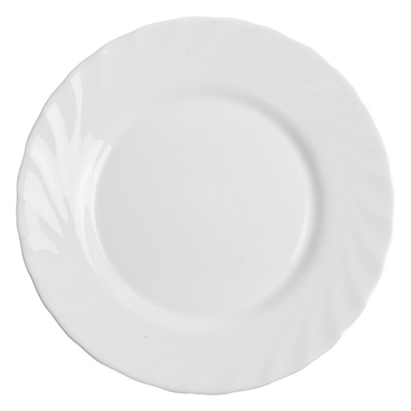 Тарелка «Трианон» мелкая, стекло, 231,7 мл, белый