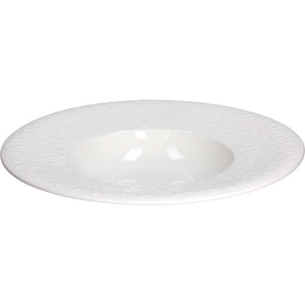 Тарелка глубокая «Жасмин», фарфор, 480 мл, белый