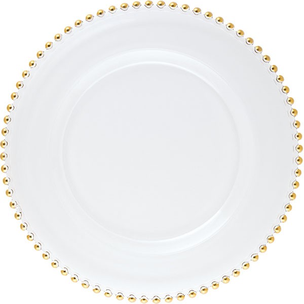 Тарелка пирожковая «Гелиос», стекло, 15,5 см, прозрачный, золотой