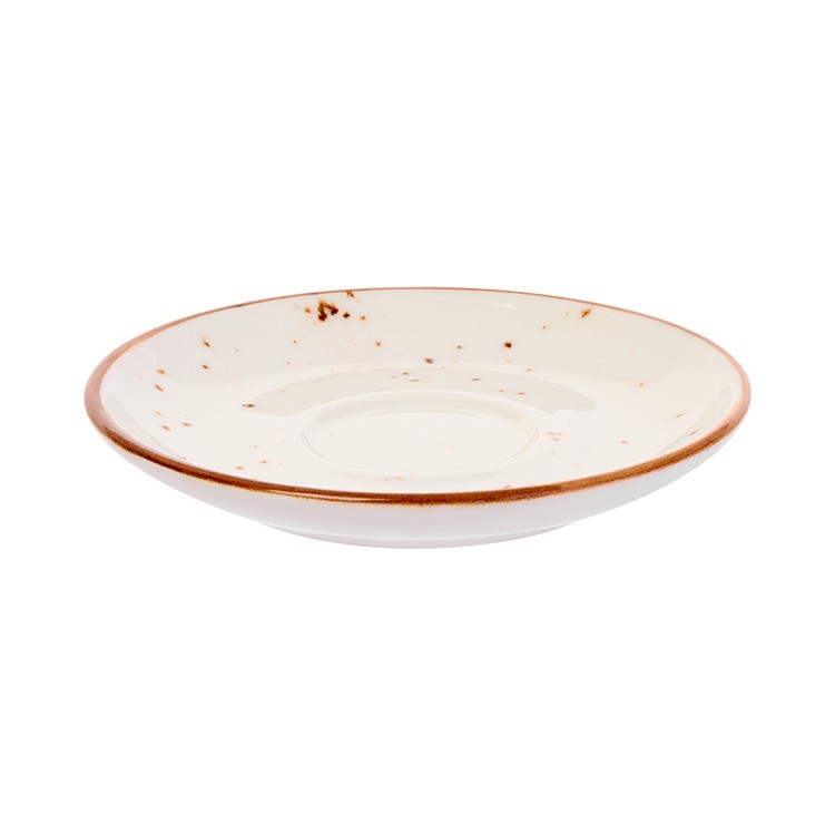 Блюдце «Париж», фарфор, 14 см, белый, коричневый